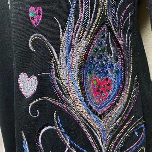 Peacock Feather embroidered and sequined dress - Picture 3 of 6